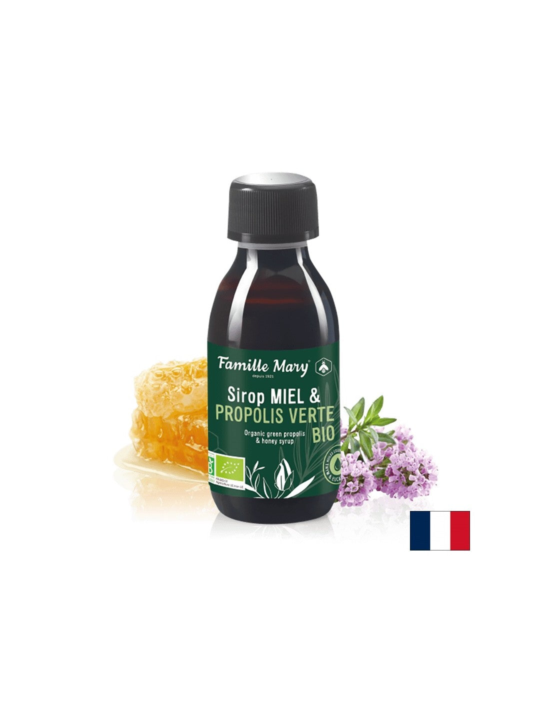 Sirop Miel & Propolis Verte Bio / Sirop cu miere si propolis verde organic, 150 ml Famille Mary