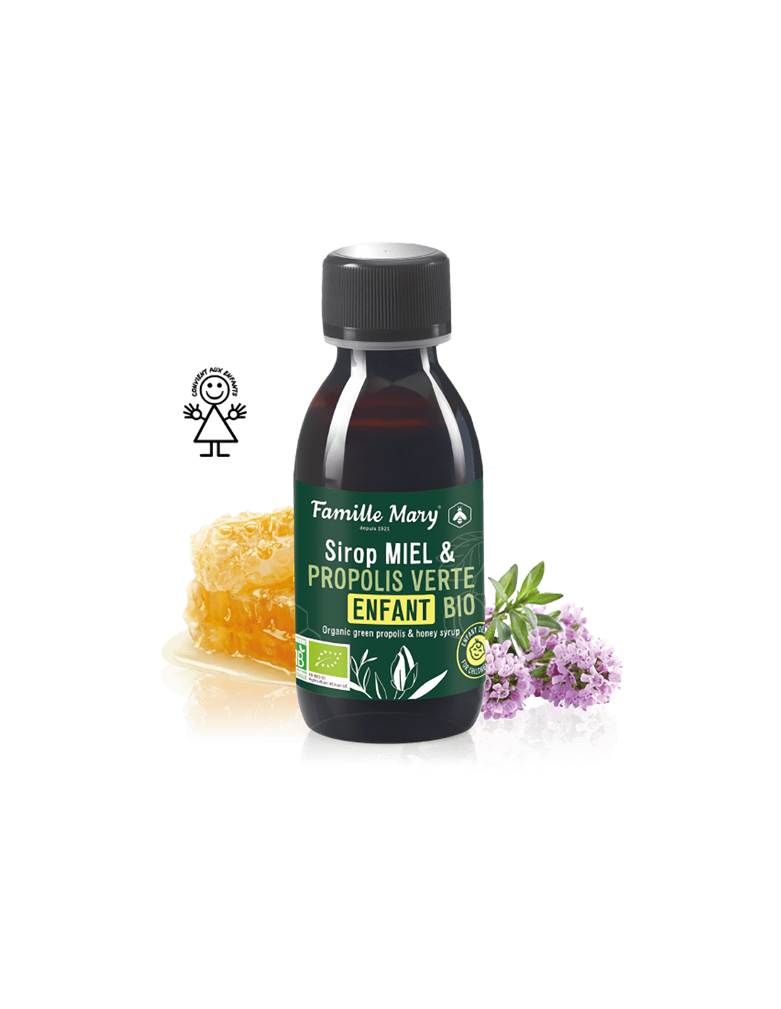 Sirop Miel & Propolis Verte Enfant Bio / Sirop pentru copii cu miere si propolis verde (bio), 125 ml Famille Mary