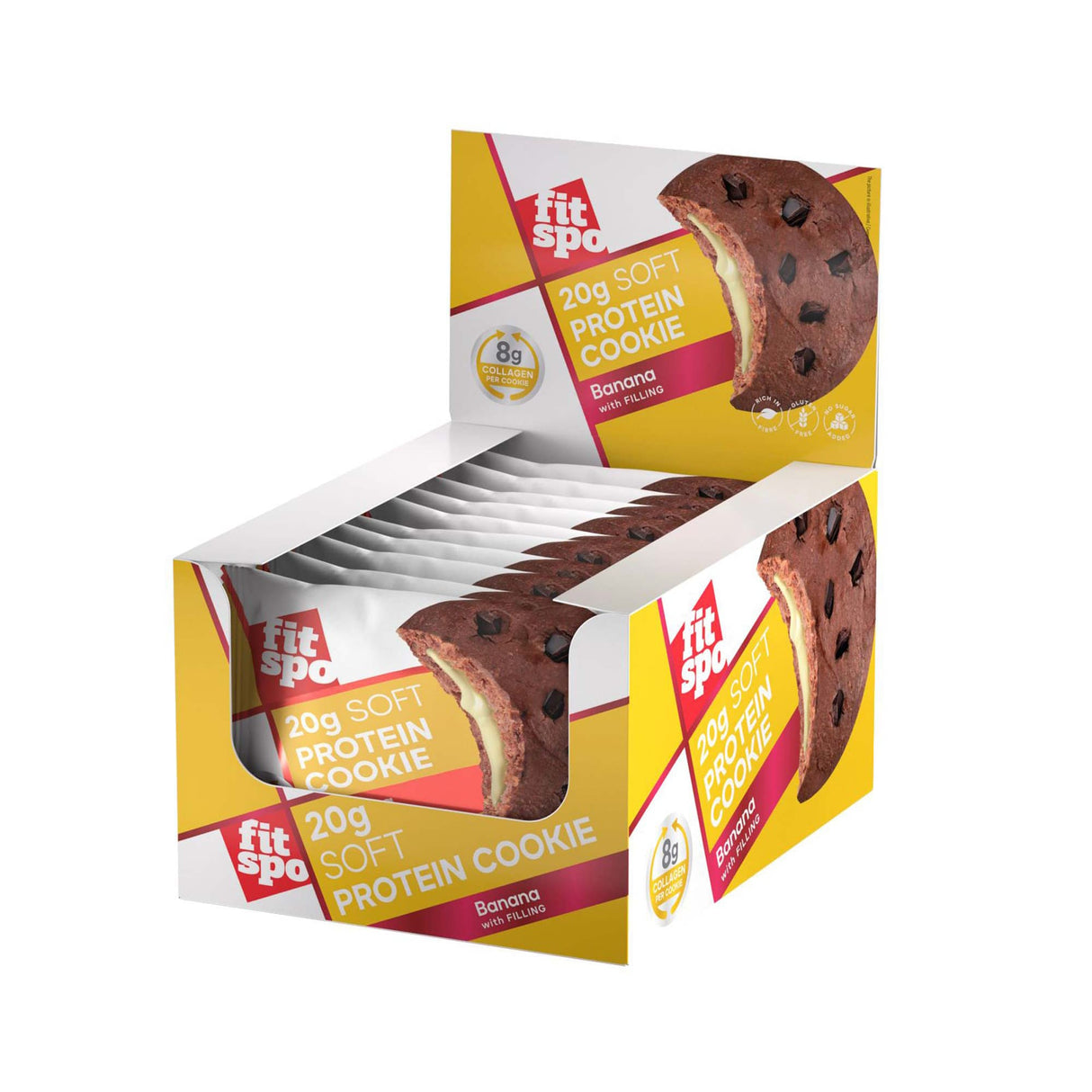 Cookie moale de proteine | cu 8g colagen și fără zahăr adăugat - 10 x 70 grame