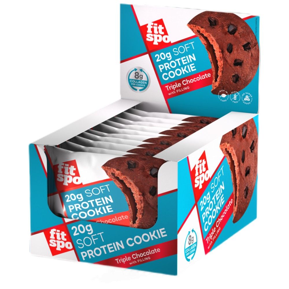 Cookie moale de proteine | cu 8g colagen și fără zahăr adăugat - 10 x 70 grame