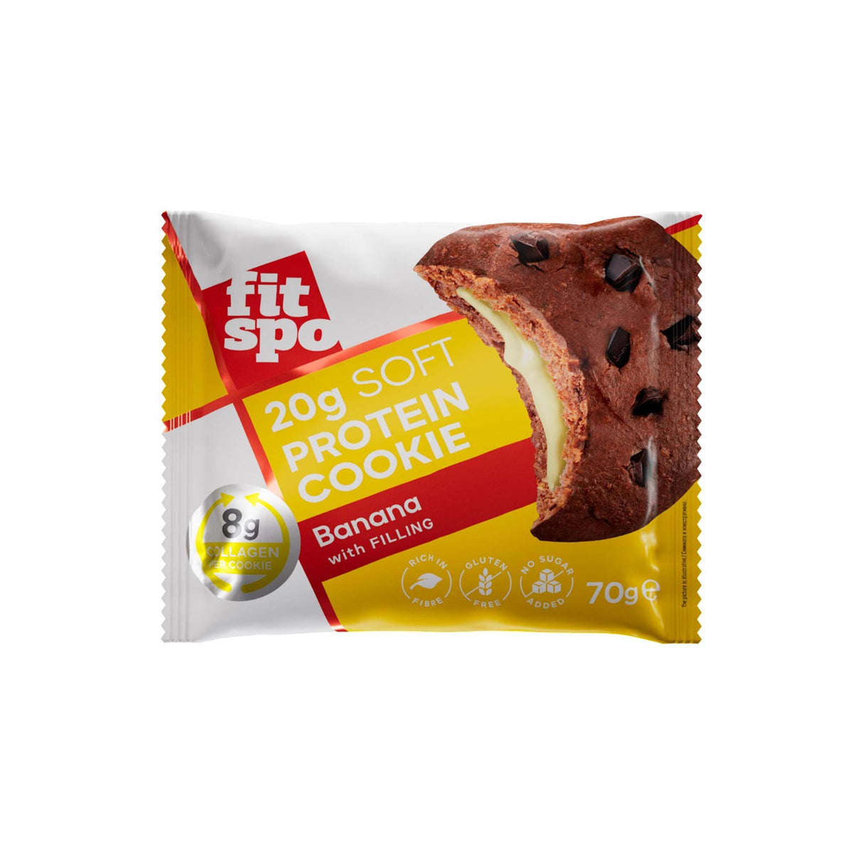 Cookie moale de proteine | cu 8g colagen și fără zahăr adăugat - 10 x 70 grame
