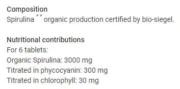 Spirulina | Vegan Bio 500 mg - 100 tablete