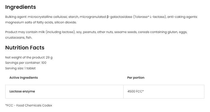 Stabilolactic | Enzima lactază 4500 FCC 100 tablete