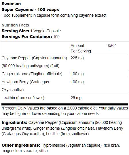 Super Cayenne | Cu Ghimbir si Paducel 100 capsule