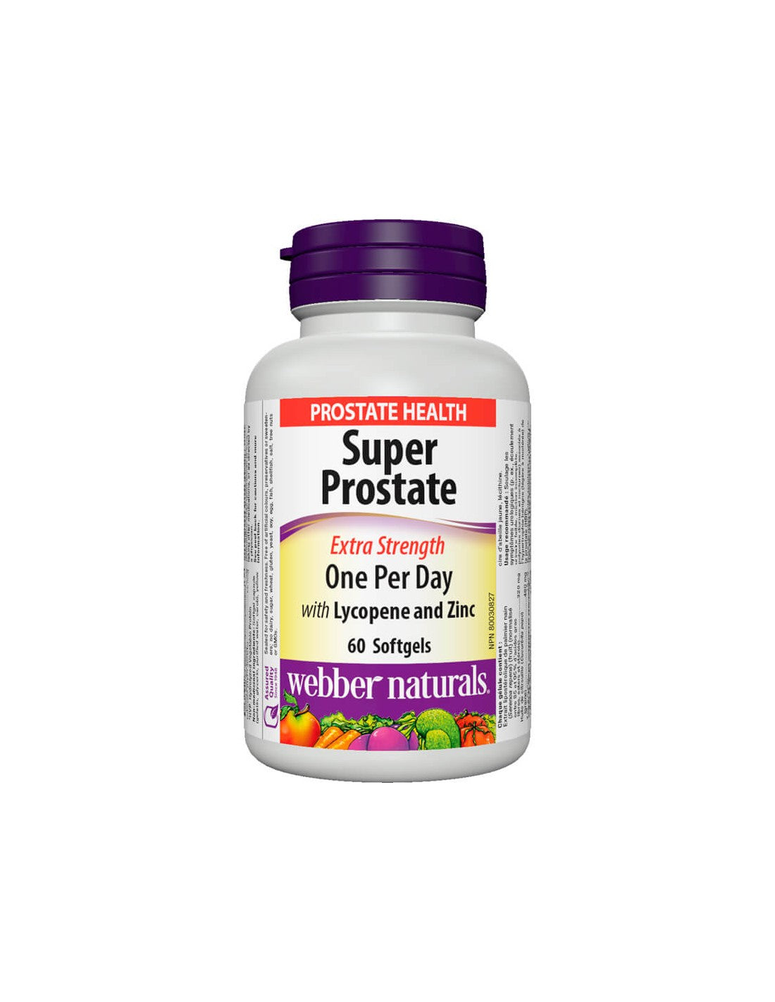 Super Prostate Extra Strength/ Formula de susținere a prostatei cu licopen și zinc x 60 capsule softgel Webber Naturals