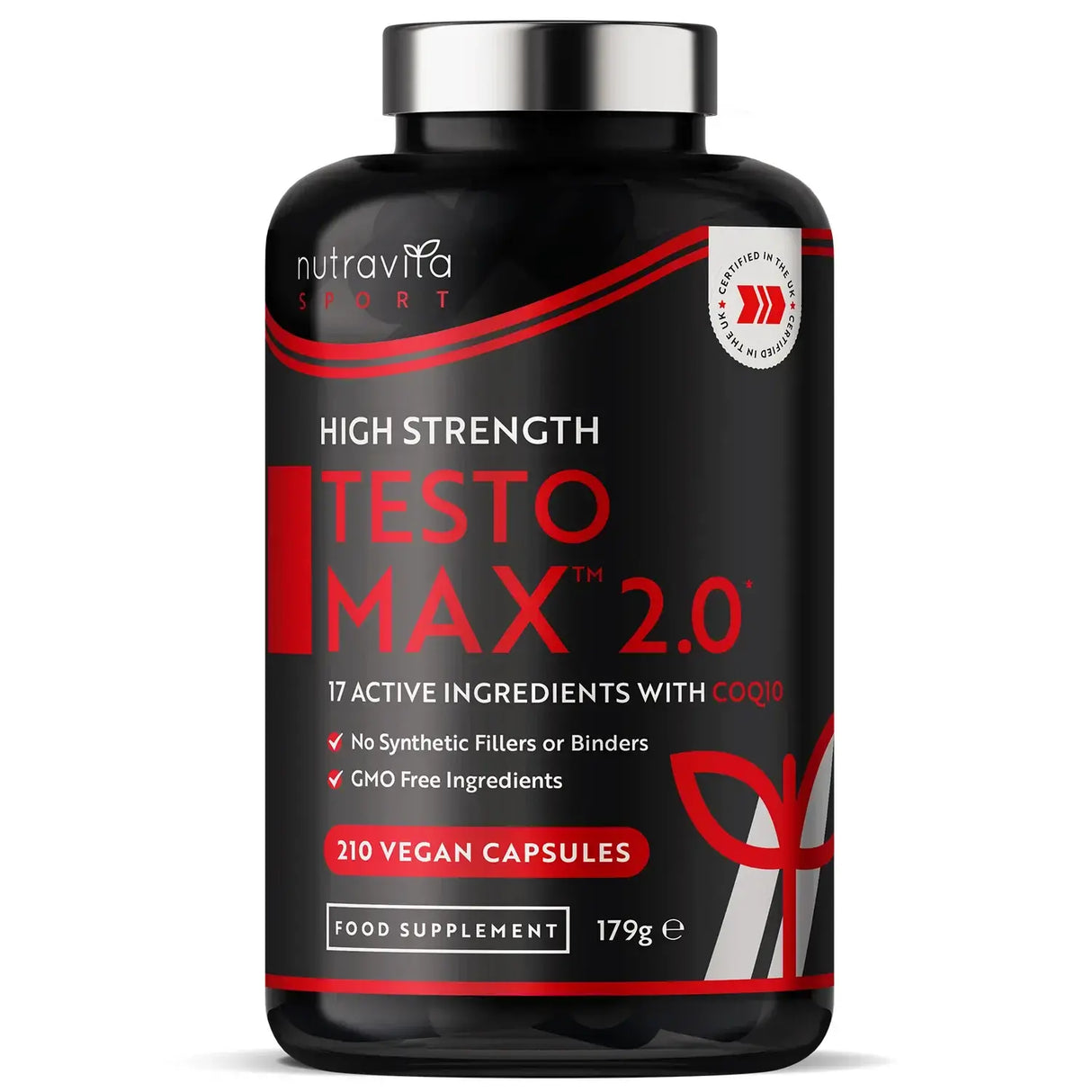 TESTOMAX™ 2.0 /210 capsule, 105 zile/ cu Ashwagandha KSM 66®, CoQ10 și Nutravita rădăcină de Maca