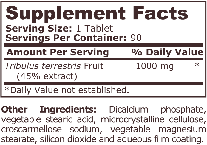 Pure Nutrition - TRIBULUS TERRESTRIS 1000 MG - 90 Tablete