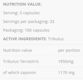 Tribulus 650 mg - 100 capsule