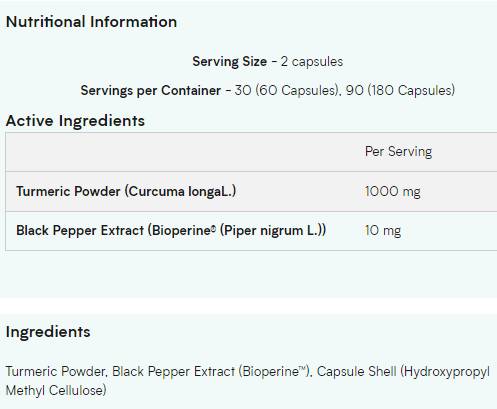 Turmeric & Bioperine - 60 capsule