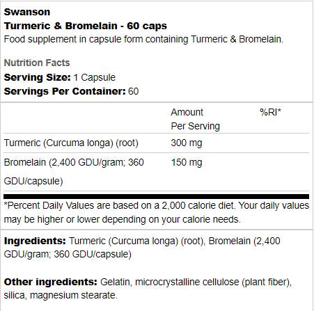 Turmeric și Bromelaină 60 capsule