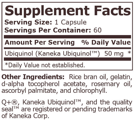 Pure Nutrition - UBIQUINOL CoQ10 50 mg - 60 capsule
