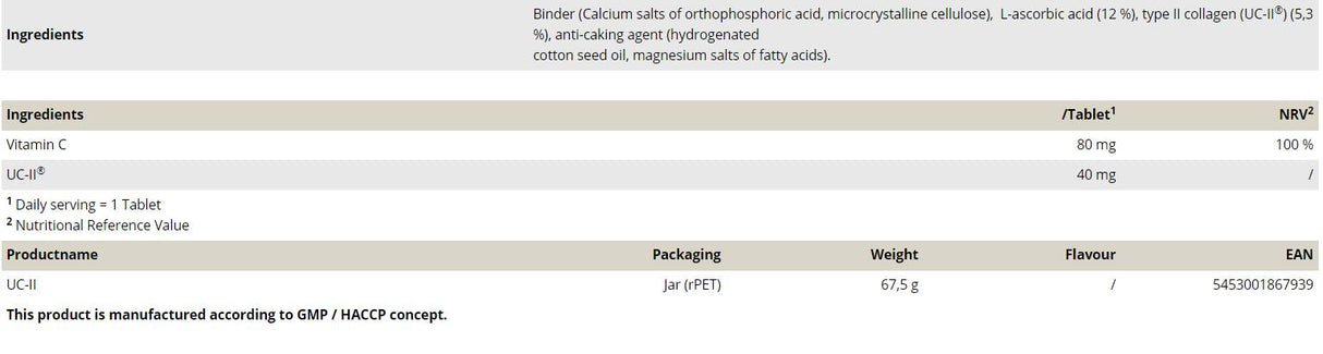 Colagen de tip UC-II - 90 tablete