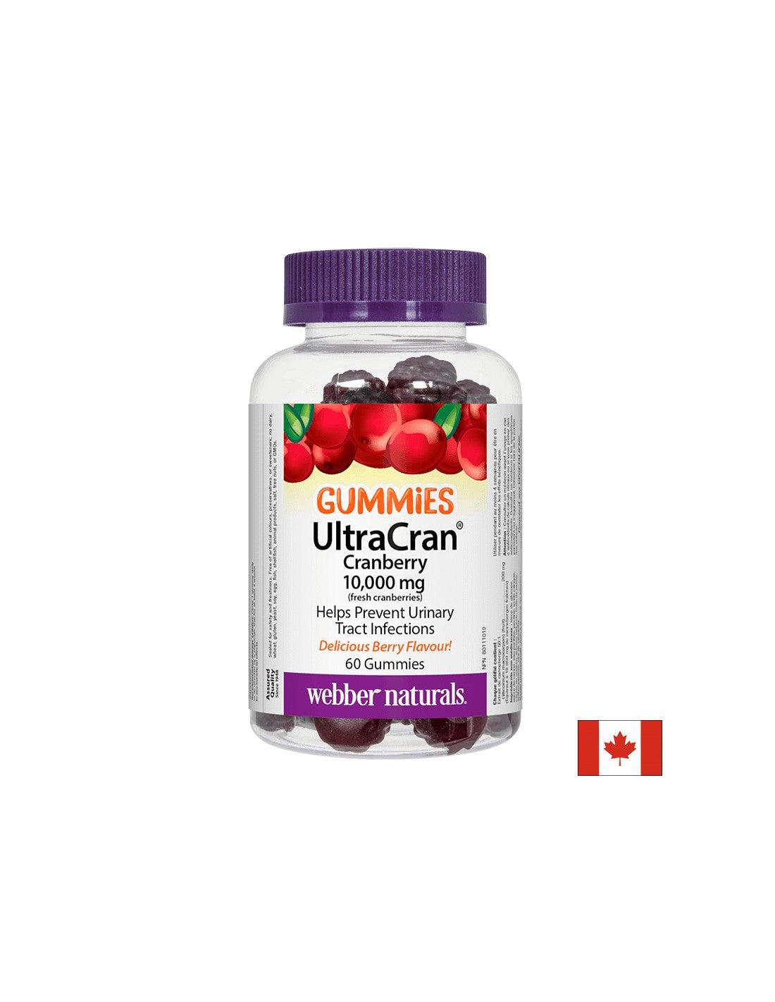 UltraCran Cranberry 10000 mg (merișor proaspăt) - gume de afine, 60 tablete de jeleu