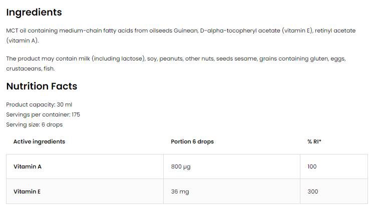 Vitamina A + E Picaturi 30 ml