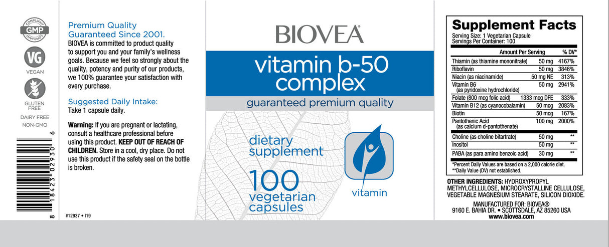 Complex de vitamina B-50 50 mg / 100 capsule