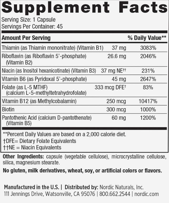 Complex de vitamina B - 45 capsule