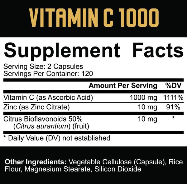 Vitamina C 1000 | cu Zinc & Bioflavonoide Citrice - 240 capsule