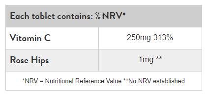 Vitamina C 250 mg | cu măceșe - 100 tablete