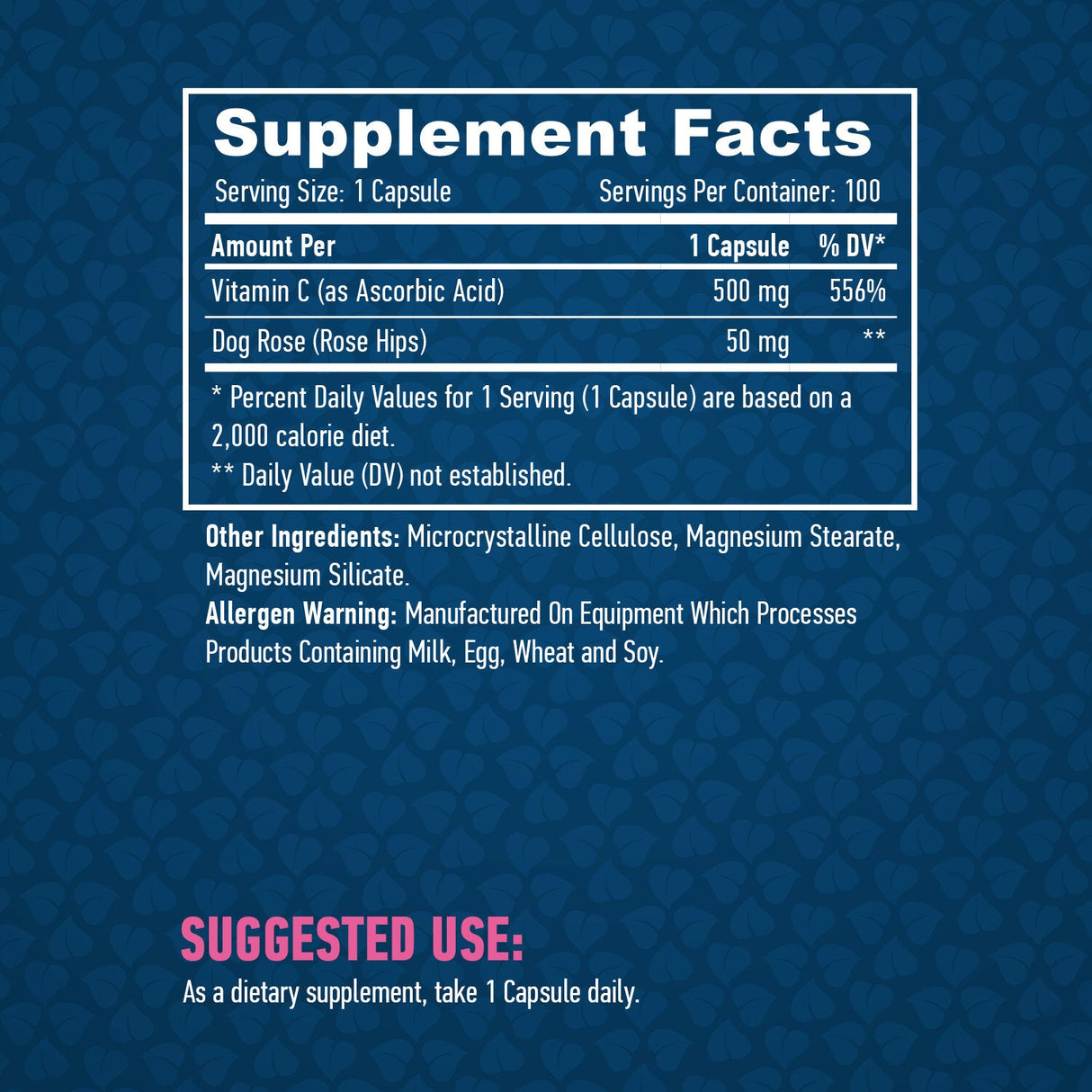 Vitamina C cu macese 500 mg / 100 capsule.
