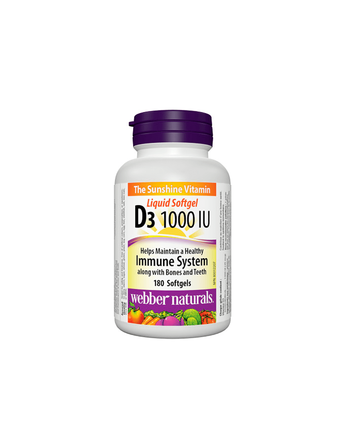 Vitamina D3 1000 UI - Vitamina D3, 180 capsule softgel