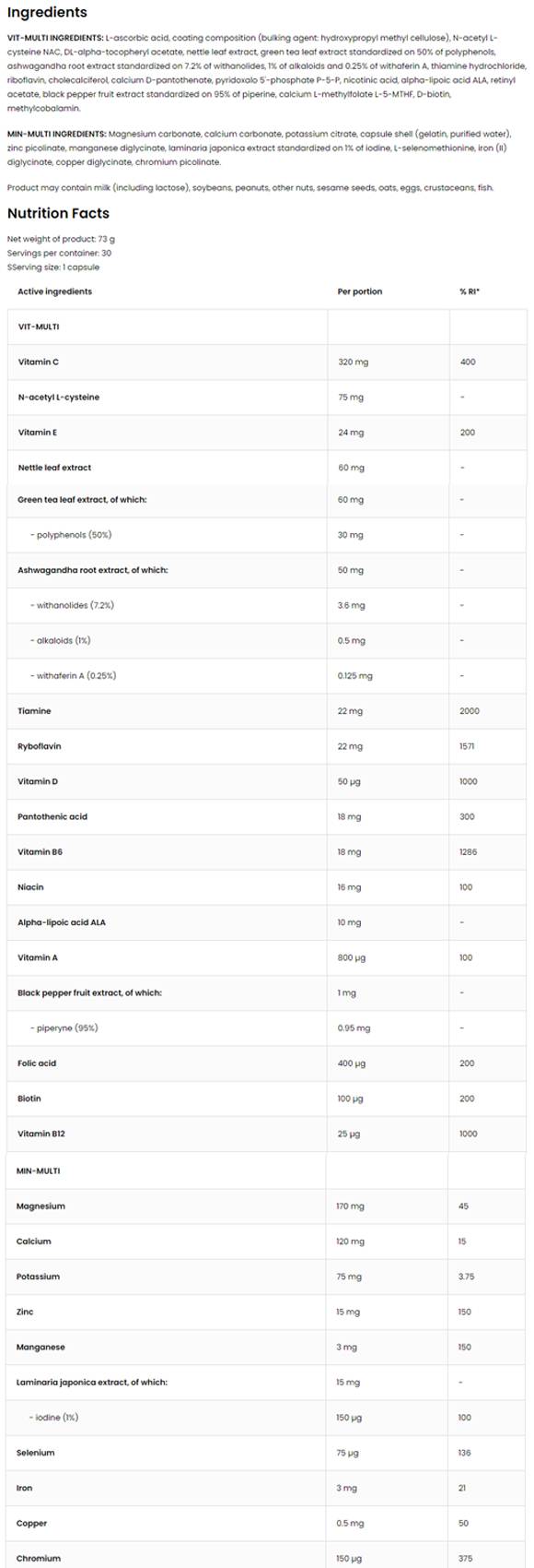 VitandMin Sport / Vit-Multi și Min-Multi Formula 2 x 30 capsule
