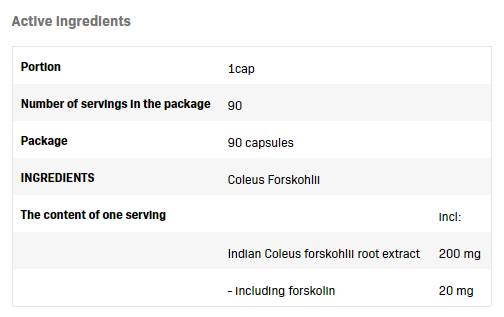 Coleus Forskohlii 200 mg - 90 capsule