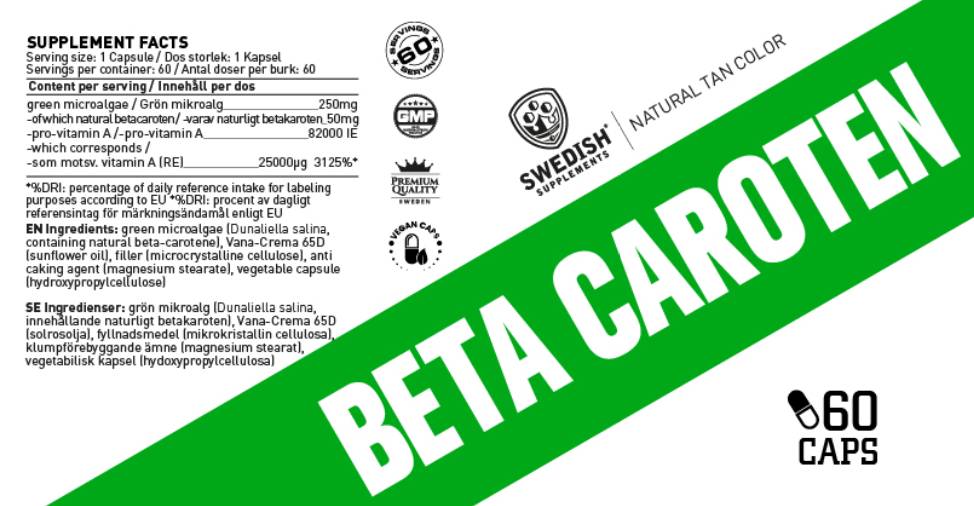Beta Caroten Natural 25000 UI - 60 capsule