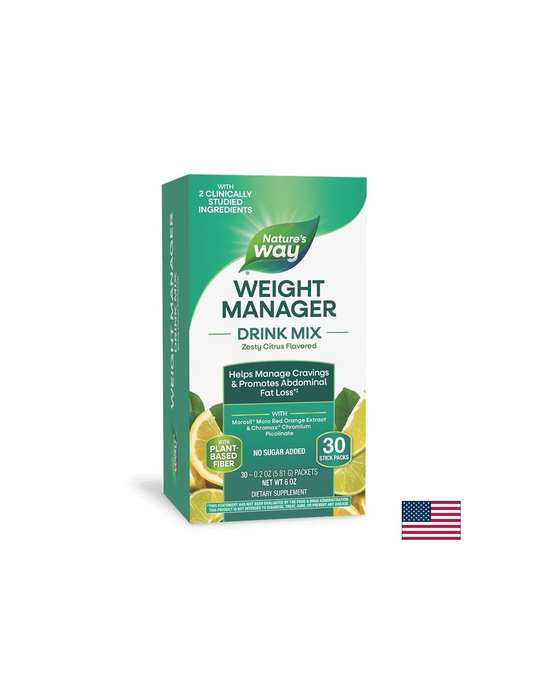 Formulă pentru controlul apetitului, greutății și grăsimii abdominale - Weight Manager - 30 de pliculețe, aromă de citrice