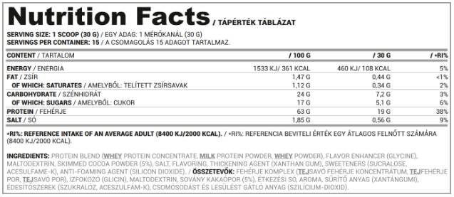 Baza de zer | Concentrat de proteine din zer + proteine din lapte - 450 grame