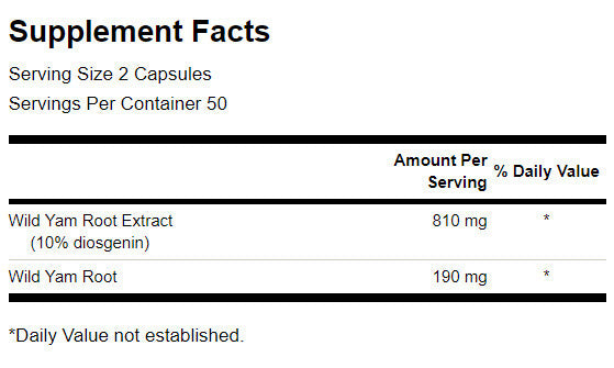 Wild Yam Root 405 mg - 100 capsule