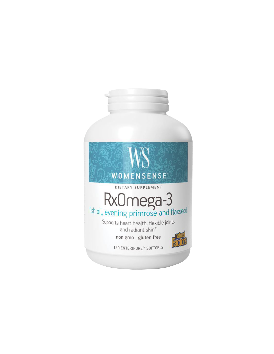 Ulei de pește, primulă și semințe de in WomenSense Rx Omega-3 - Sănătatea femeii, 120 de capsule moi Factori naturali