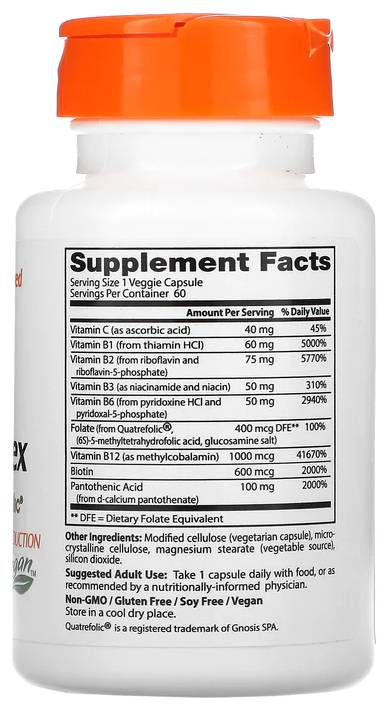 BEST Fully Active Complex B | cu Quatrefolic® - 60 capsule