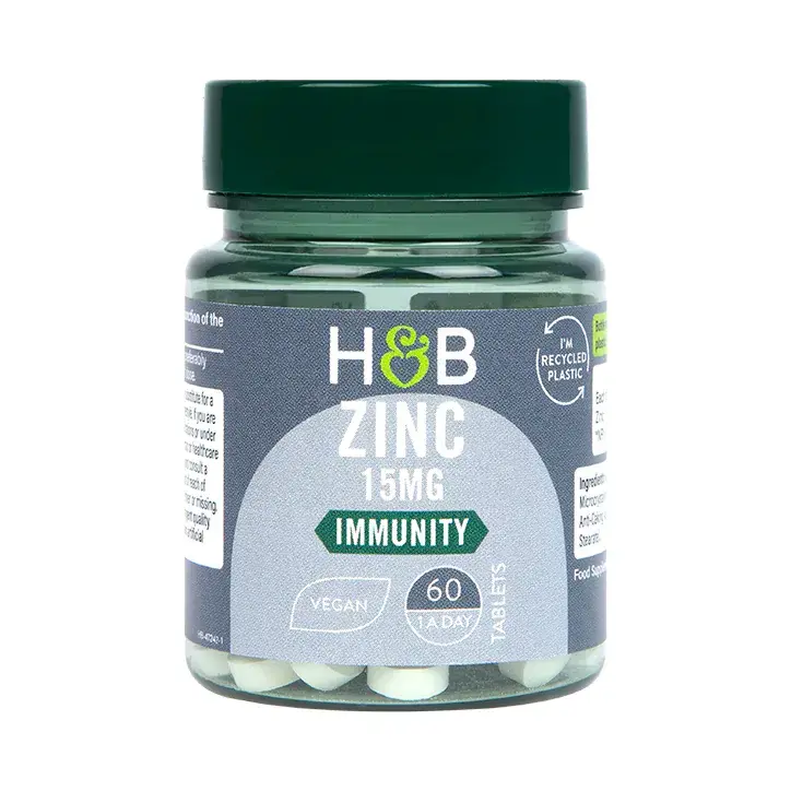 Zinc (ZInc) 15mg 60 comprimate vegane HOLLAND & BARRETT