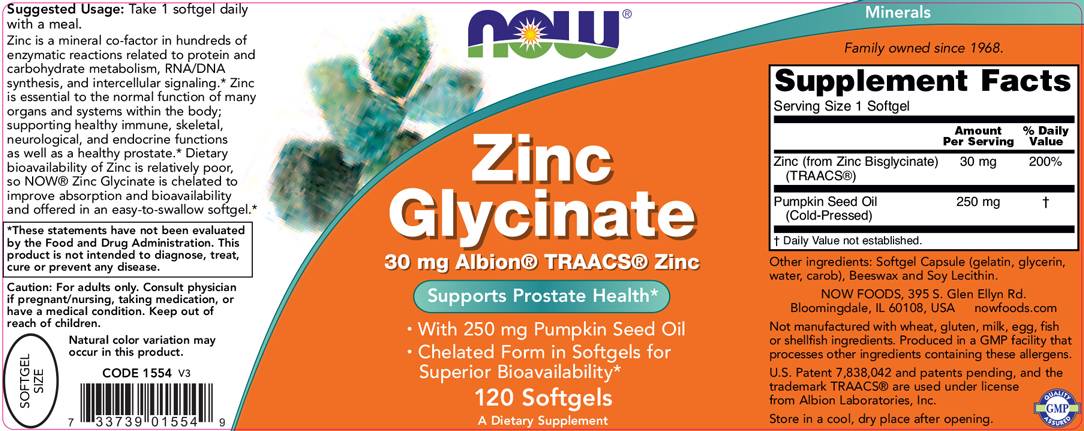 Glicinat de zinc 30 mg. / 120 capsule moi
