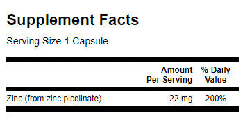 Formă preferată pentru corp de picolinat de zinc 22 mg. / 60 Caps. - 0