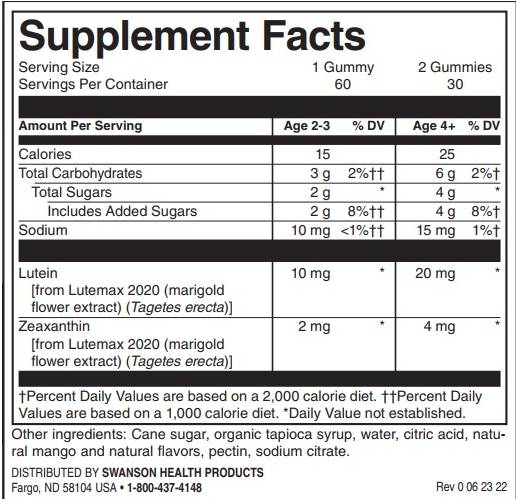 Suport pentru vedere pentru copii | Mango - 60 de tablete masticabile