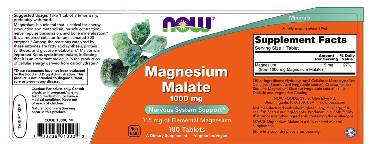 Malat de magneziu 1000 mg - 180 tablete