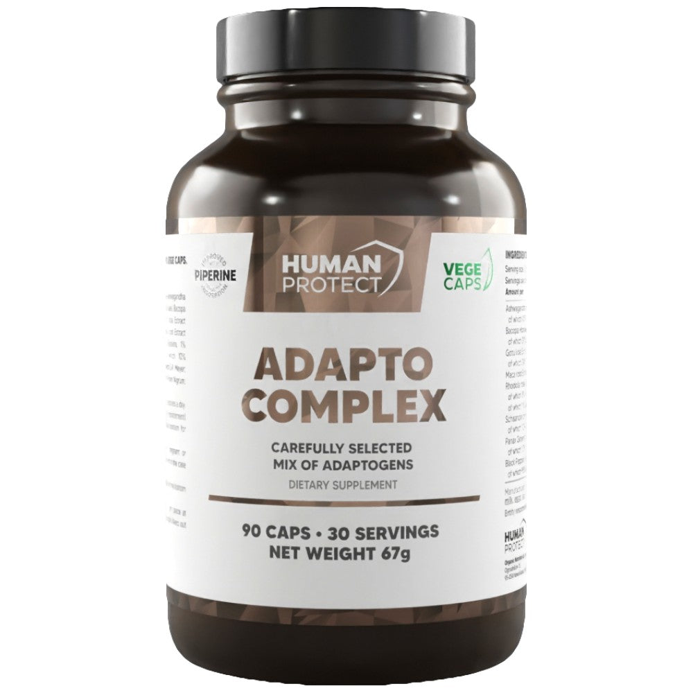 Adapto Complex | Matrice adaptogenă cu Ashwagandha, Bacopa, Rhodiola, Ginseng - 90 capsule