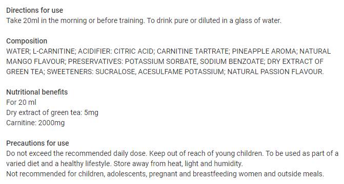 L-Carnitine Pro Zero Liquid - 500 ml