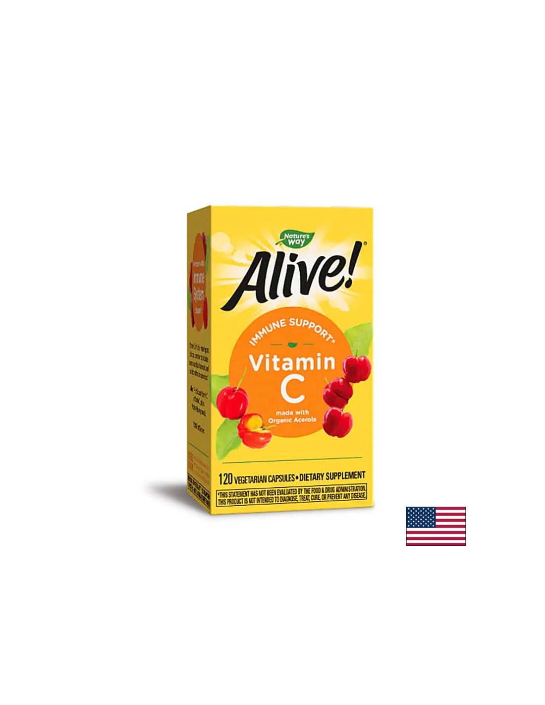 În viaţă! Vitamina C/Viu! Vitamina C (din acerola organic), 120 capsule Nature's Way