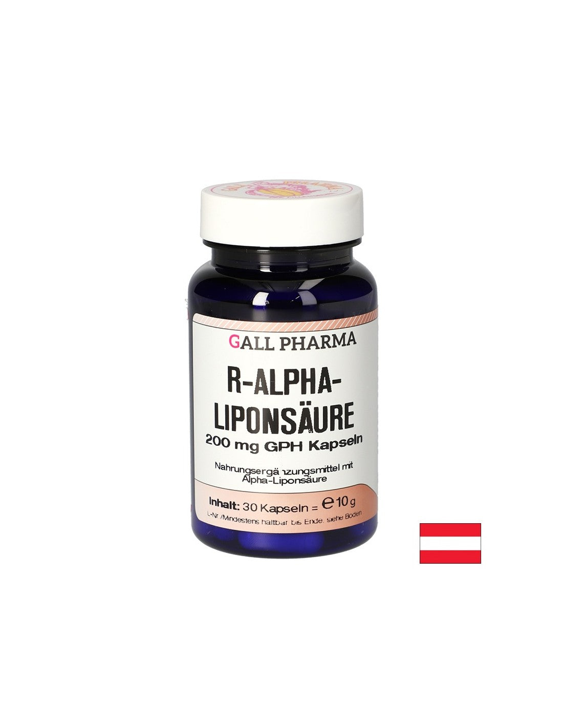 Antioxidant, prevenirea diabetului - acid R-Alfa lipoic, 30 capsule