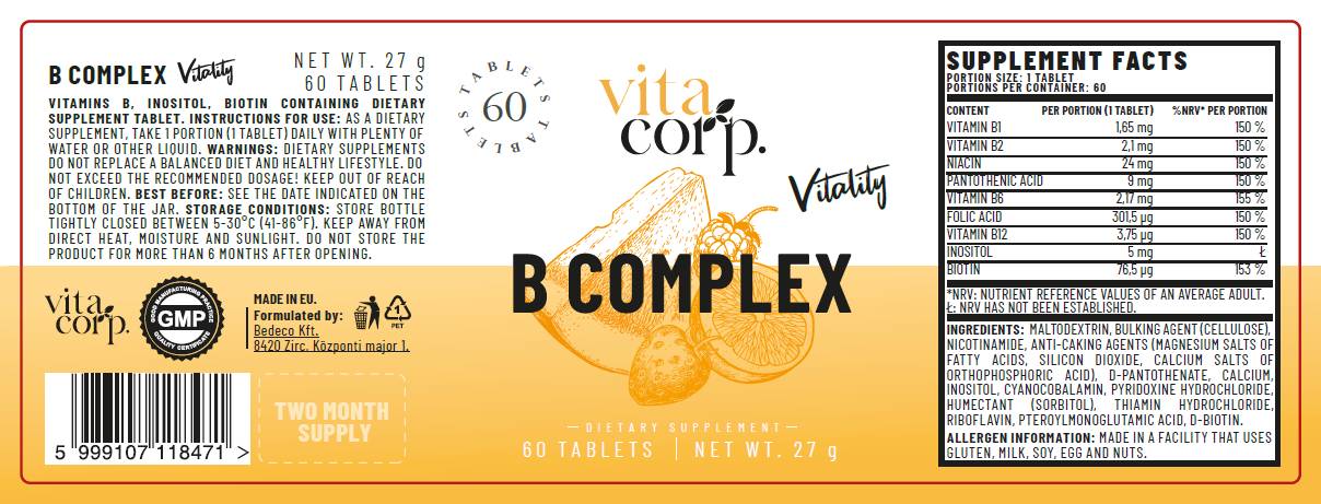 Complex de vitamina B - 60 de tablete