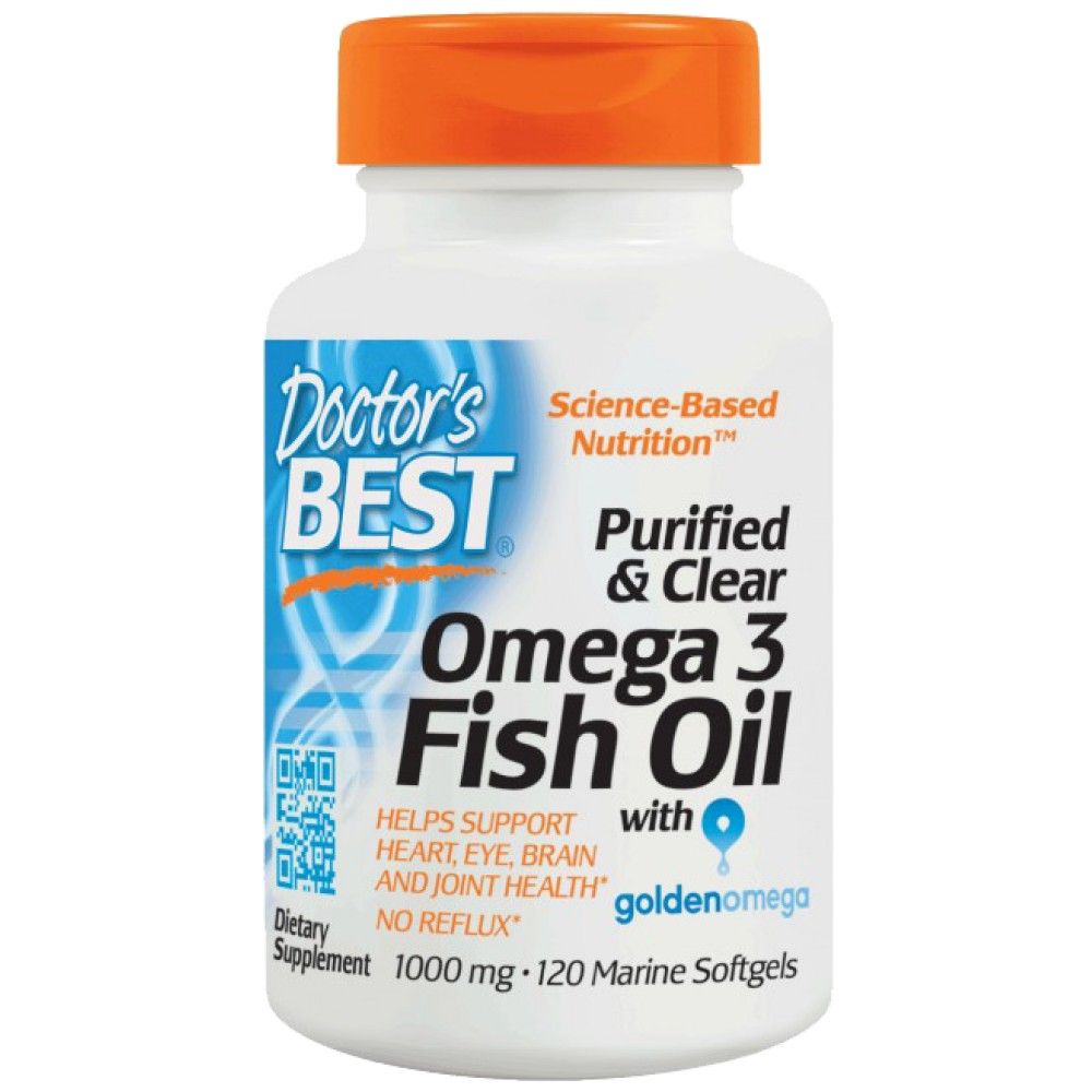 BEST Omega 3 Ulei de pește 1000 mg / Purificat și Limpede - 120 capsule de gel