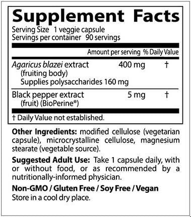 BEST Agaricus Blazei cu BioPerine - 90 capsule