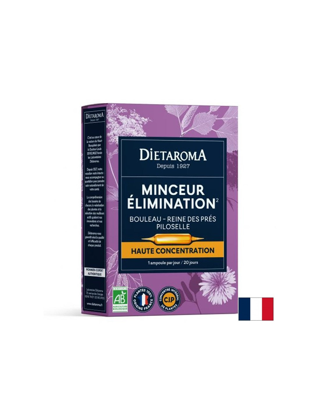 Formulă pe bază de plante pentru pierderea în greutate (cu mesteacăn, gălbenele de mlaștină și urechi de șoricel), 20 de fiole de băut