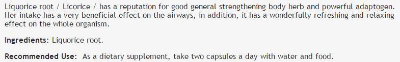 Rădăcină de lemn dulce 320 mg - 100 capsule