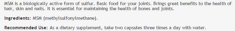 MSM 490 mg - 100 capsule
