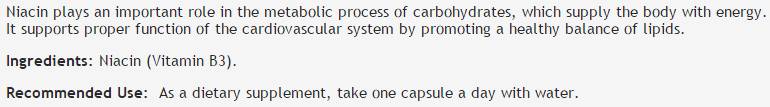 Vitamina B3 | Niacină 100 mg - 100 capsule