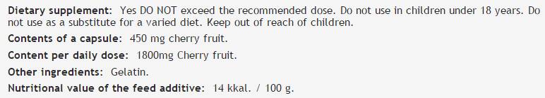Tartă Cireșe 450 mg - 100 capsule