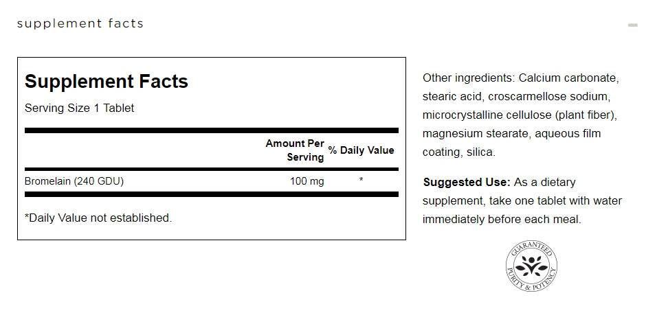 Bromelaină 100 mg - 100 comprimate